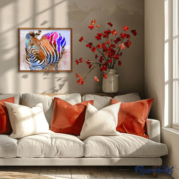 paint by numbers | Rainbow Zebra | animals easy zebras | FiguredArt
