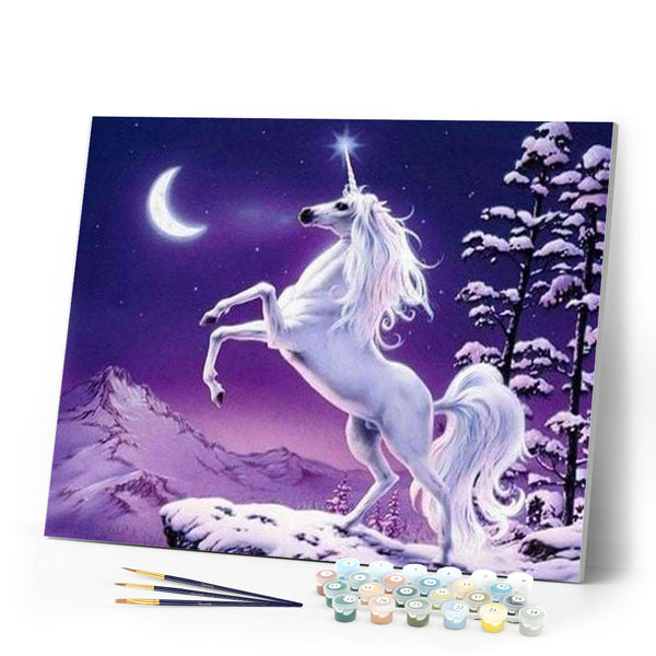 paint by numbers | Unicorn and Moon | advanced animals unicorns | FiguredArt
