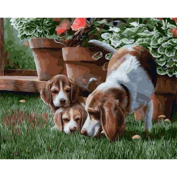 paint by numbers | Tree Dogs | advanced animals dogs | FiguredArt
