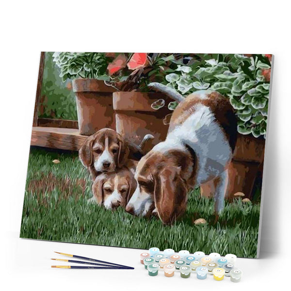 paint by numbers | Tree Dogs | advanced animals dogs | FiguredArt