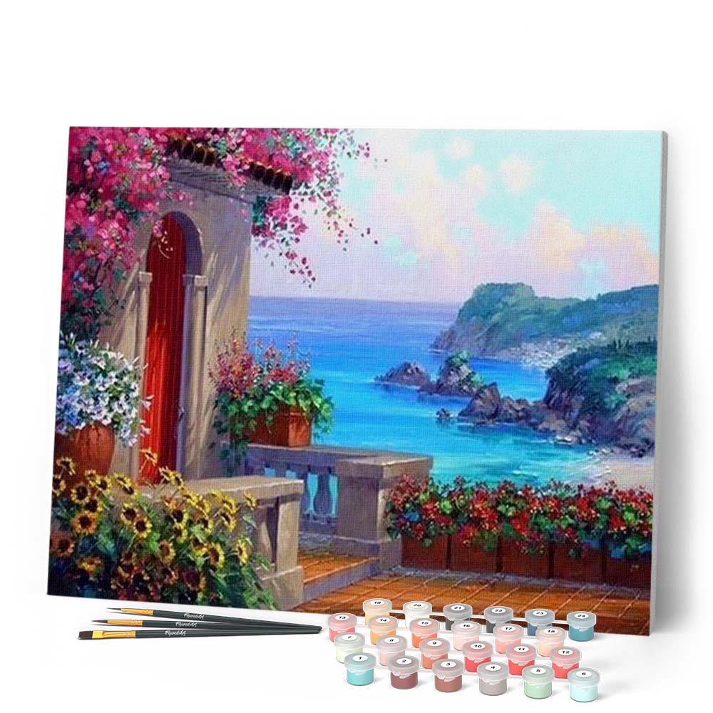 Paint by numbers - Seaside in Greece – Figured'Art