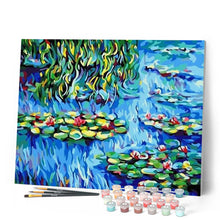 Load image into Gallery viewer, paint by numbers | Lilies in the water | intermediate landscapes | FiguredArt