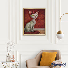 Load image into Gallery viewer, paint by numbers | Cat with the Necklace and Cigarette Holder | advanced animals cats flowers | FiguredArt