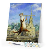 paint by numbers | Cat playing Flute | advanced animals cats | FiguredArt