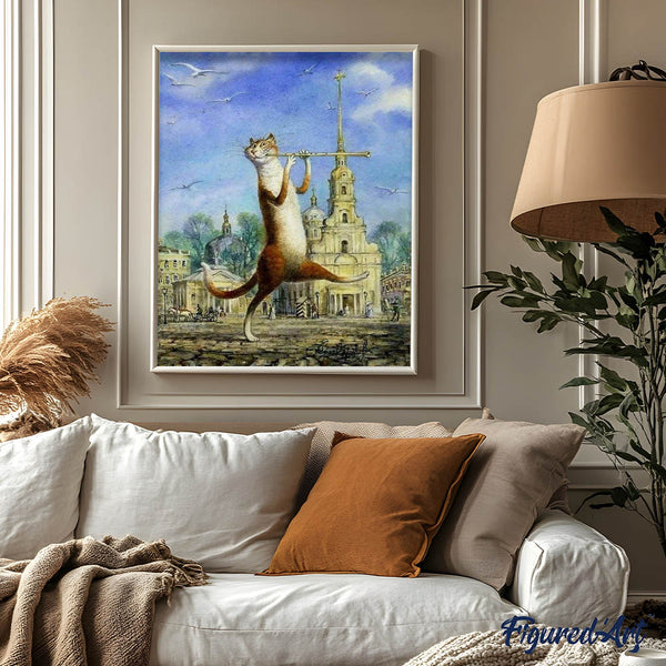 paint by numbers | Cat playing Flute | advanced animals cats | FiguredArt