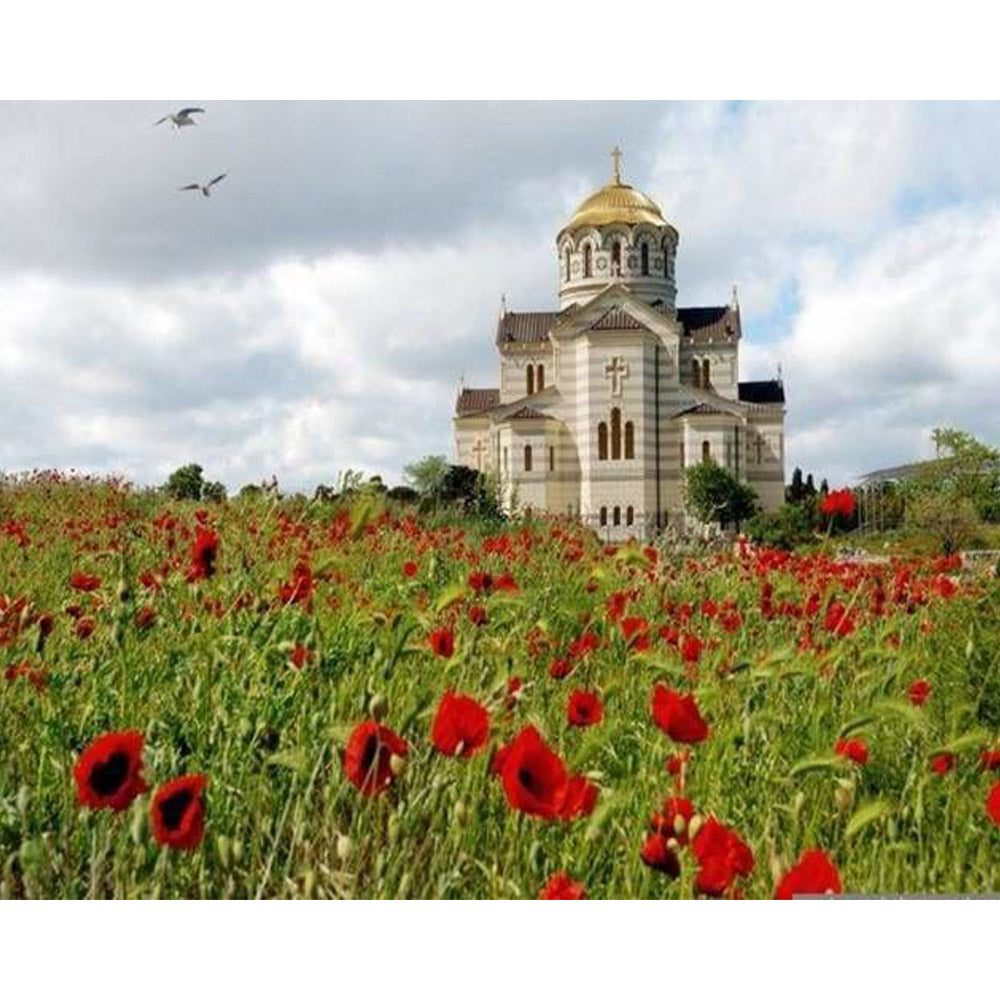 paint by numbers | Church in the Countryside | advanced landscapes | FiguredArt