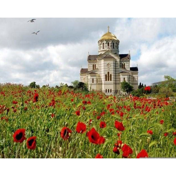 paint by numbers | Church in the Countryside | advanced landscapes | FiguredArt