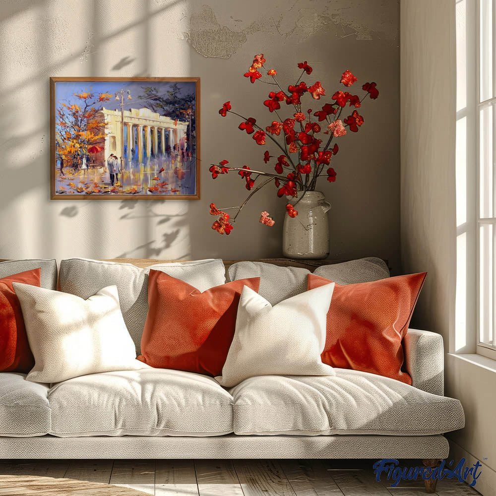 paint by numbers | Leaves and Old Building | cities intermediate romance | FiguredArt