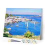 paint by numbers | View of a Greek Harbor | advanced landscapes ships and boats | FiguredArt