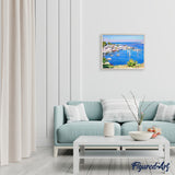 paint by numbers | View of a Greek Harbor | advanced landscapes ships and boats | FiguredArt