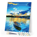 paint by numbers | Small boat at Sunrise | easy landscapes | FiguredArt