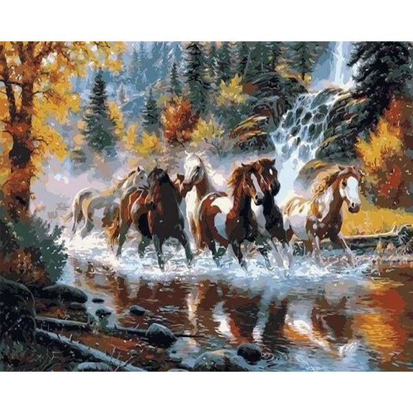 paint by numbers | Horses Galloping | advanced animals horses | FiguredArt