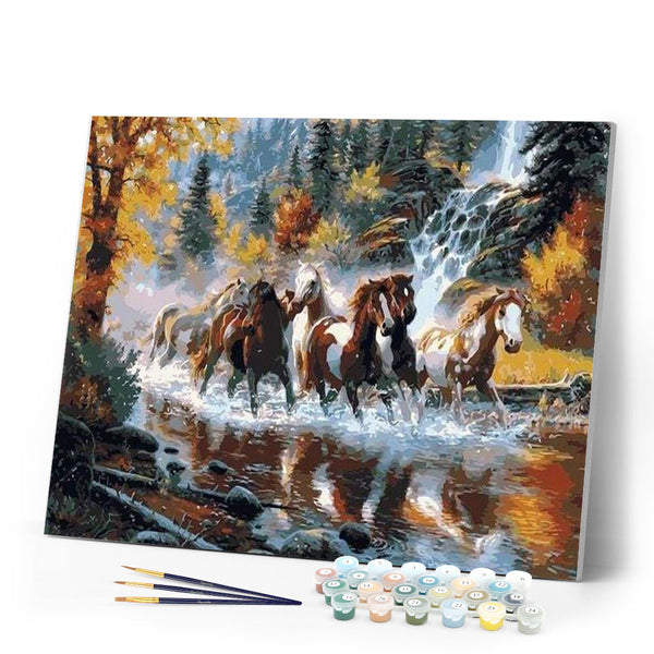 paint by numbers | Horses Galloping | advanced animals horses | FiguredArt