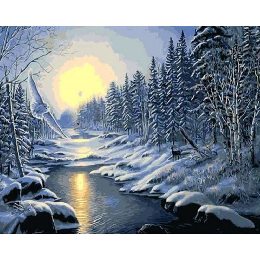 paint by numbers | Snowy Forest | advanced landscapes | FiguredArt