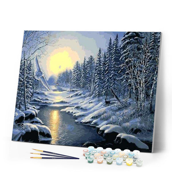 paint by numbers | Snowy Forest | advanced landscapes | FiguredArt