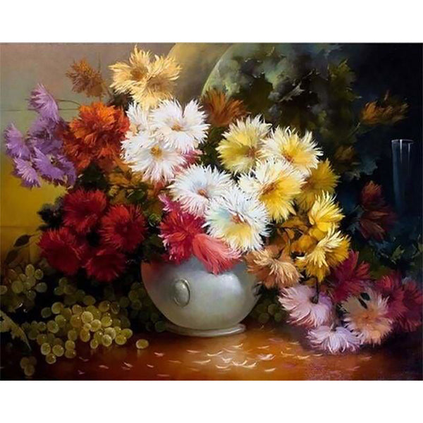 paint by numbers | Chrysanthemum Vase | advanced flowers | FiguredArt