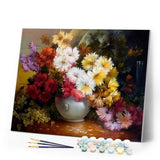 paint by numbers | Chrysanthemum Vase | advanced flowers | FiguredArt