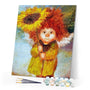 paint by numbers | Sunflower Girl | advanced flowers portrait | FiguredArt