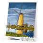 paint by numbers | Windmill River | intermediate landscapes | FiguredArt