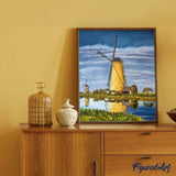 paint by numbers | Windmill River | intermediate landscapes | FiguredArt