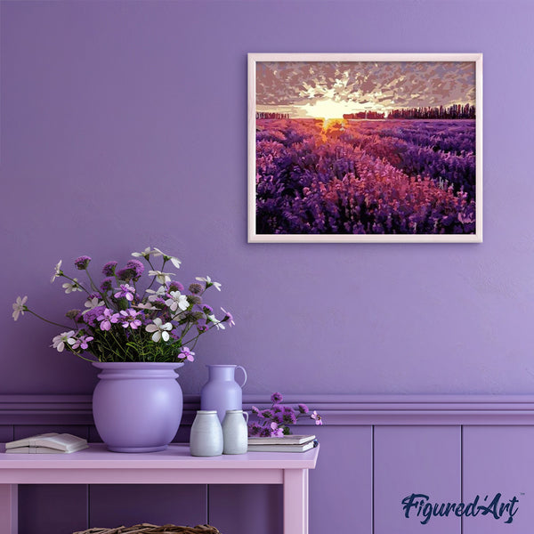 paint by numbers | Lavender Field | advanced flowers landscapes | FiguredArt