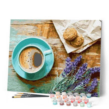 Load image into Gallery viewer, paint by numbers | Coffee Break | easy flowers kitchen | FiguredArt