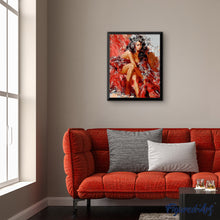 Load image into Gallery viewer, paint by numbers | Red Fashion | intermediate nude romance | FiguredArt