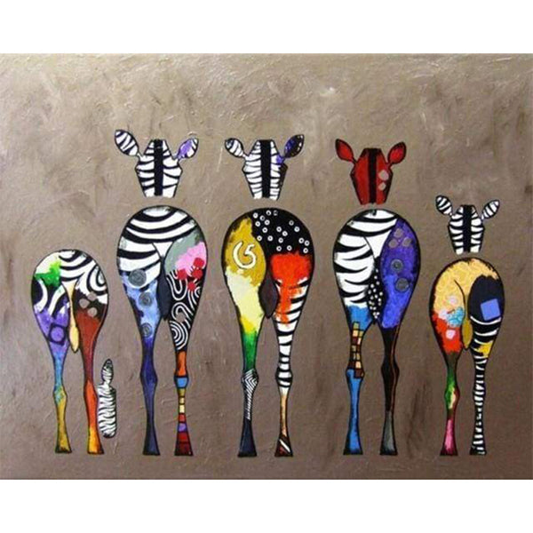 paint by numbers | Zebras Back | animals intermediate zebras | FiguredArt