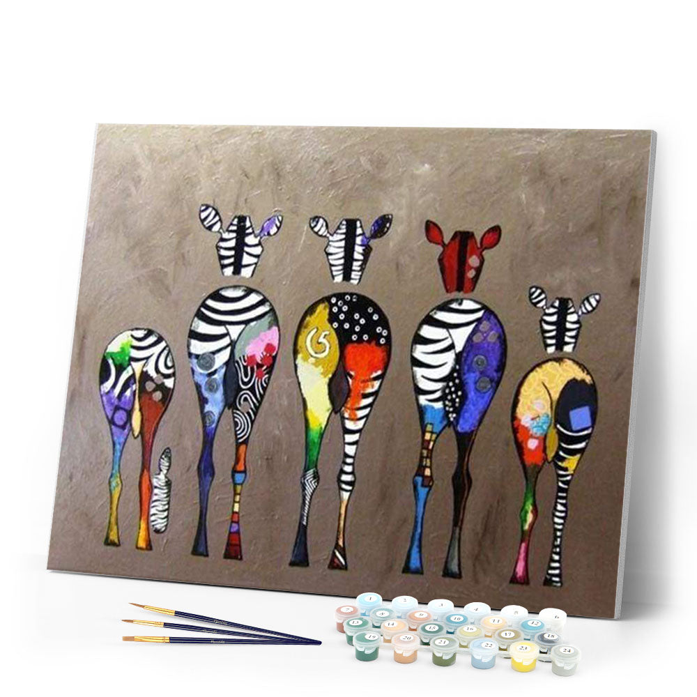 paint by numbers | Zebras Back | animals intermediate zebras | FiguredArt