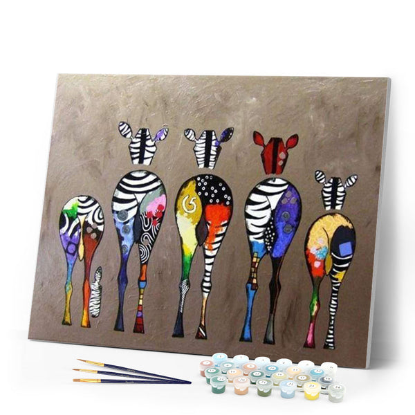 paint by numbers | Zebras Back | animals intermediate zebras | FiguredArt