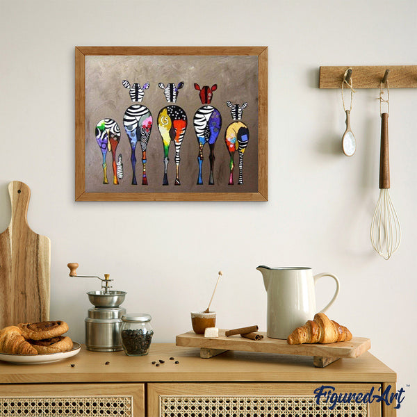 paint by numbers | Zebras Back | animals intermediate zebras | FiguredArt