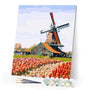 paint by numbers | Windmill and Flowers | intermediate landscapes | FiguredArt