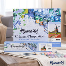 Load image into Gallery viewer, paint by numbers | Windmill and Flowers | intermediate landscapes | FiguredArt