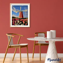 Load image into Gallery viewer, paint by numbers | Flowers and Windmill | easy landscapes | FiguredArt