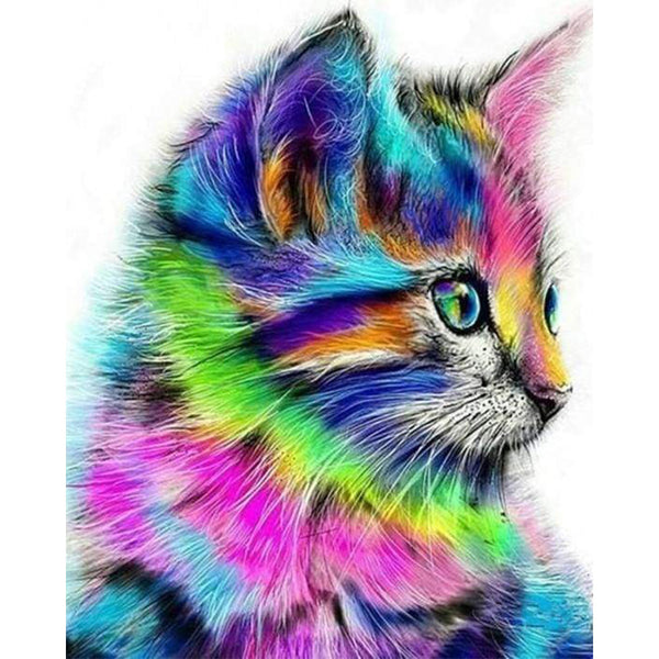 paint by numbers | Colorful Kitten | advanced animals cats Pop Art | FiguredArt
