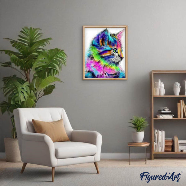 paint by numbers | Colorful Kitten | advanced animals cats Pop Art | FiguredArt