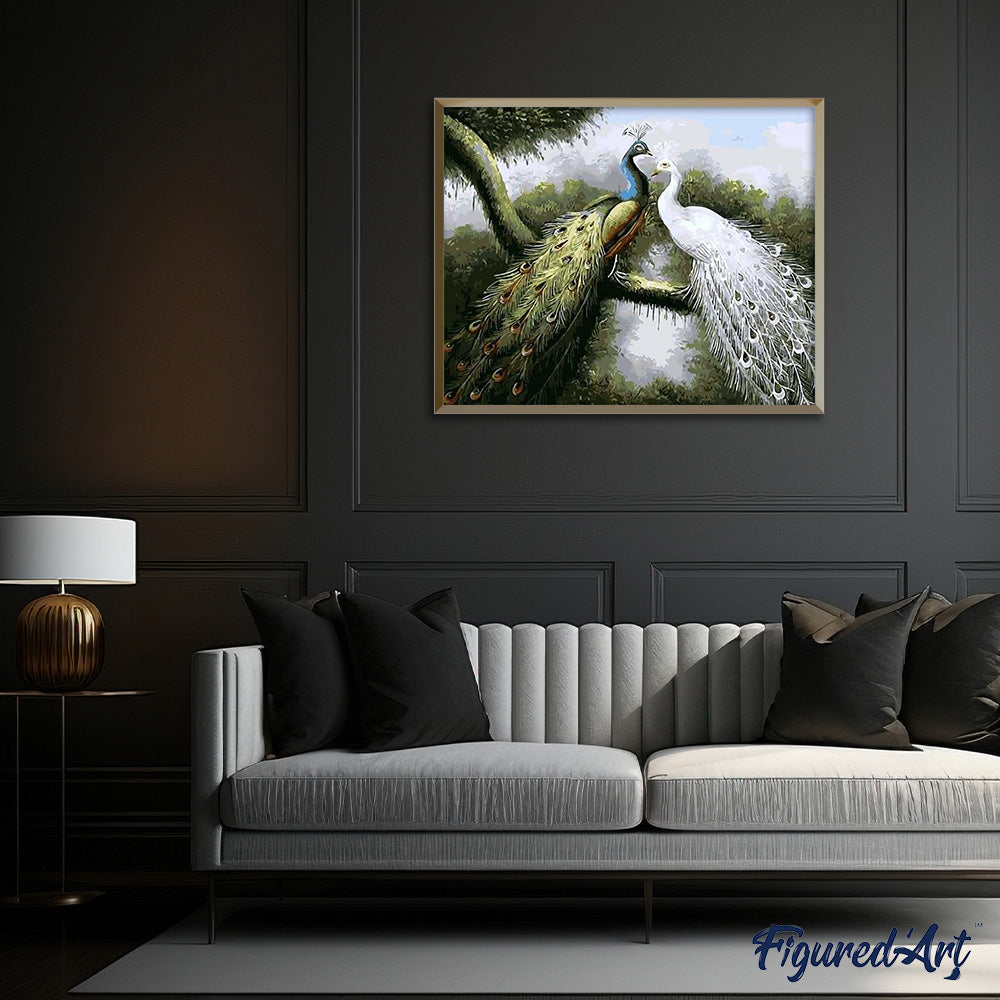 paint by numbers | Loving Peacocks | animals intermediate peacocks | FiguredArt