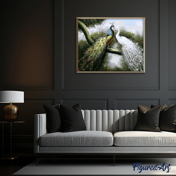 paint by numbers | Loving Peacocks | animals intermediate peacocks | FiguredArt