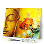 paint by numbers | Face of Buddha and Flowers | advanced flowers portrait religion | FiguredArt