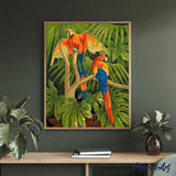 paint by numbers | Parrots in the Jungle | animals birds easy parrots | FiguredArt