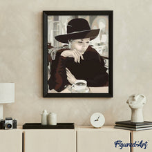 Load image into Gallery viewer, paint by numbers | Elegant Women and Coffee Mug | animals beginners easy elephants portrait | FiguredArt