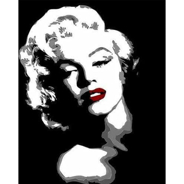 paint by numbers | Monroe Black And White | easy portrait | FiguredArt