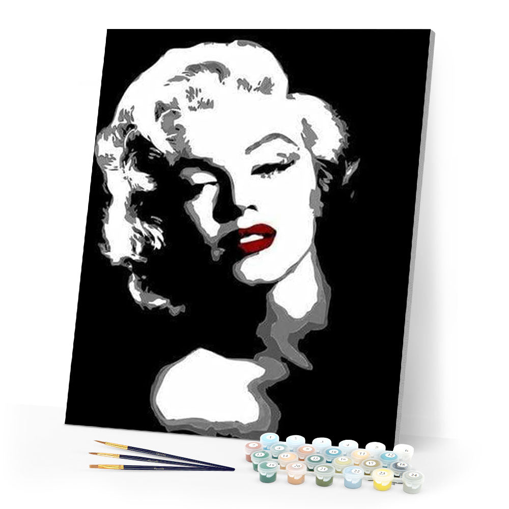 paint by numbers | Monroe Black And White | easy portrait | FiguredArt