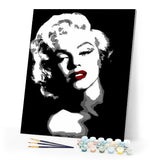 paint by numbers | Monroe Black And White | easy portrait | FiguredArt