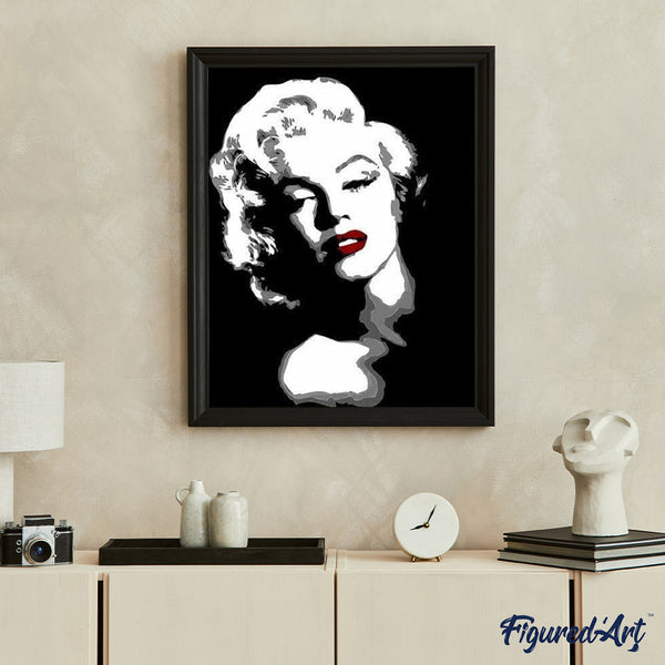 paint by numbers | Monroe Black And White | easy portrait | FiguredArt