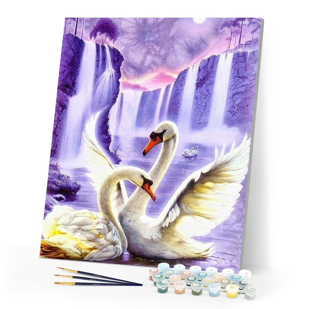 paint by numbers | Romantic Swans | advanced animals birds swans | FiguredArt