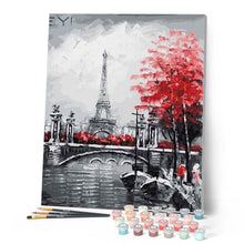 Load image into Gallery viewer, paint by numbers | Eiffel Tower and Red Touch | cities intermediate | FiguredArt