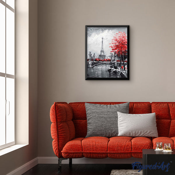 paint by numbers | Eiffel Tower and Red Touch | cities intermediate | FiguredArt