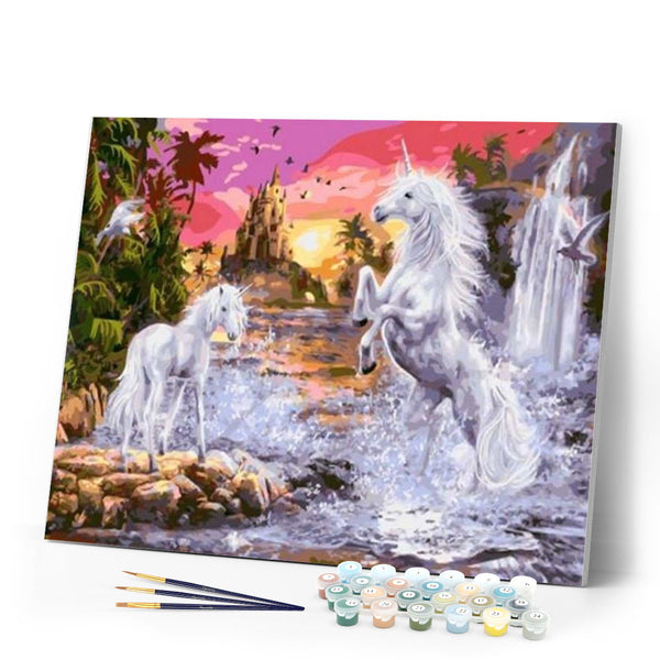 paint by numbers | Unicorn in the Water | animals intermediate unicorns | FiguredArt