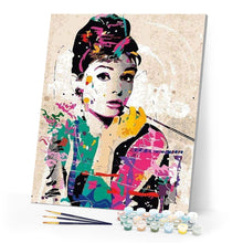 Load image into Gallery viewer, paint by numbers | Audrey | advanced Pop Art portrait | FiguredArt